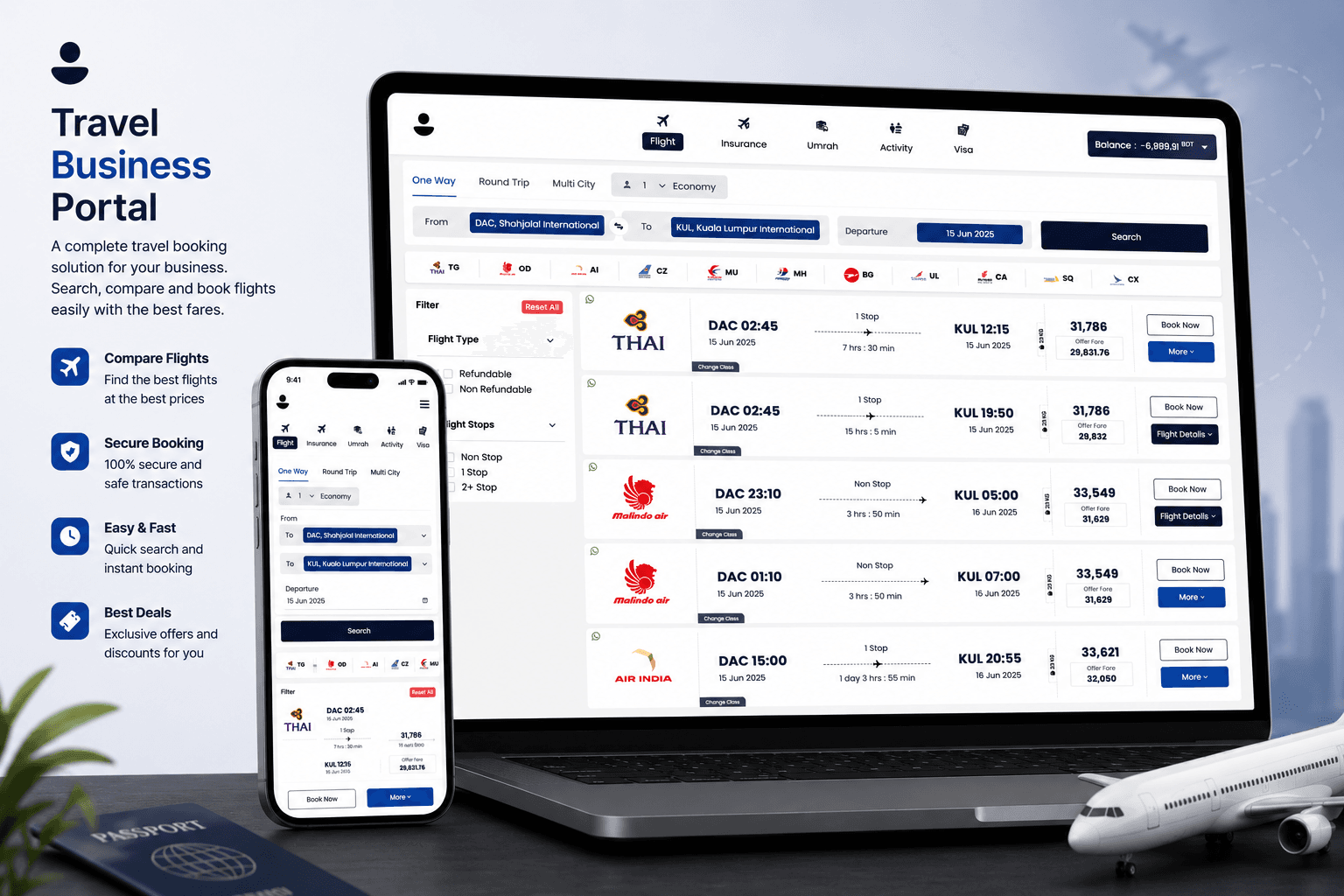 Travel Business Portal screenshot